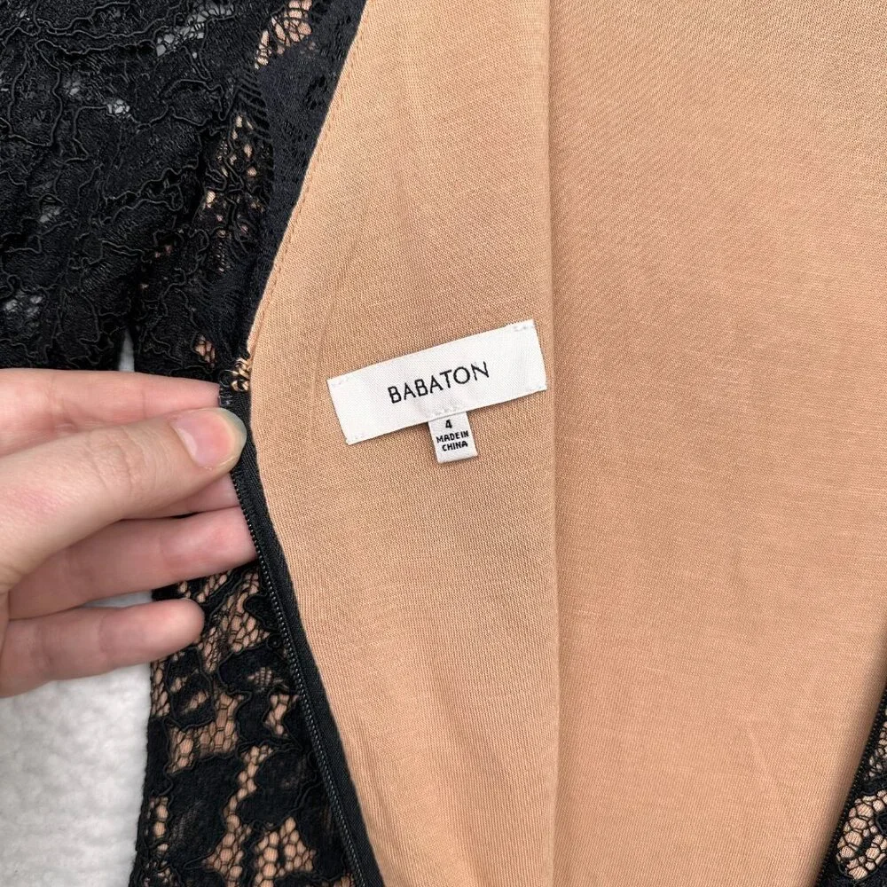 Aritzia Babaton | Women's Lace Mini Dress Black Size 4 - Picture 9 of 10